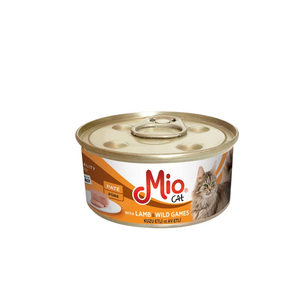 Ushqim i Lagësht – Mio 85 gr Mace – me mish qengji dhe mish gjahu