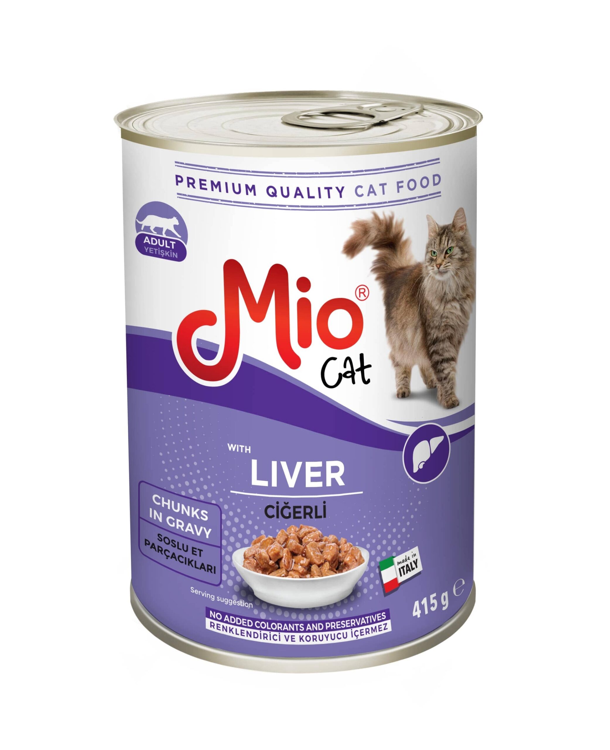 Ushqim i Lagësht - Mio 415 gr Mace - me mëlçi