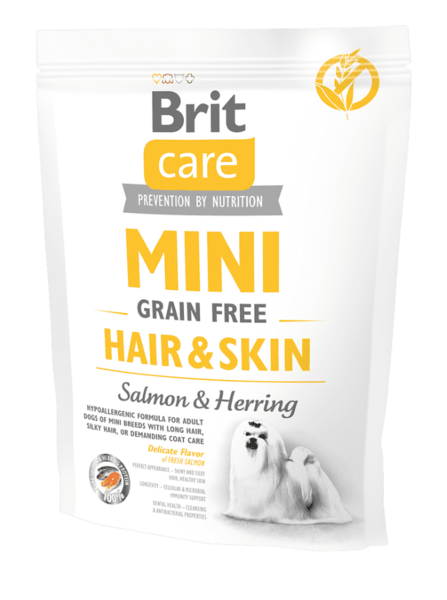 Brit Care Mini Pa Grurë Përshtatje për Flokë dhe Lëkurë 400 g