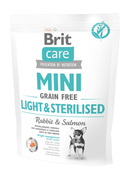 Brit Care Mini Pa Grurë Lehtë & Sterilizuar 400 g