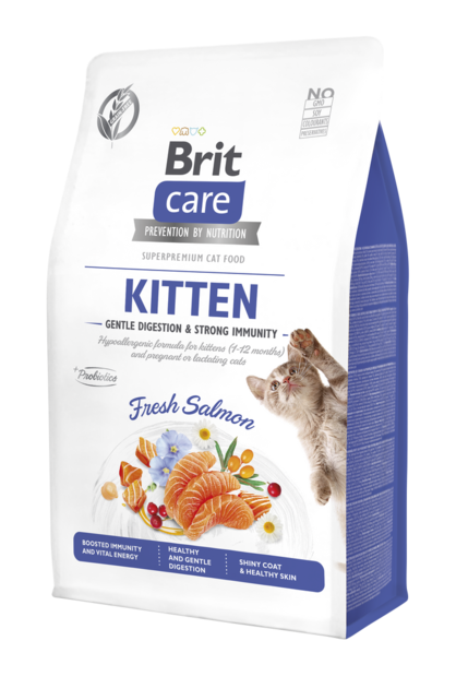 Brit Care Cat Pa Grurë për Kittens Të Lehtë për Të Tretur & Imunitet të Fortë 400 g