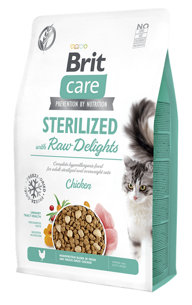 Brit Care Cat Sterilized me Shije Të Papërpunuara 2 kg