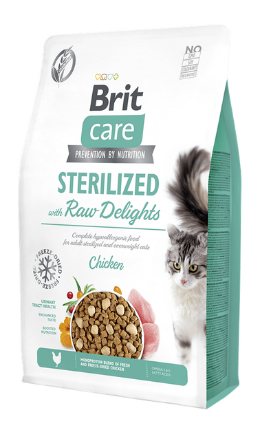 Brit Care Cat Sterilized me Shije Të Papërpunuara 2 kg