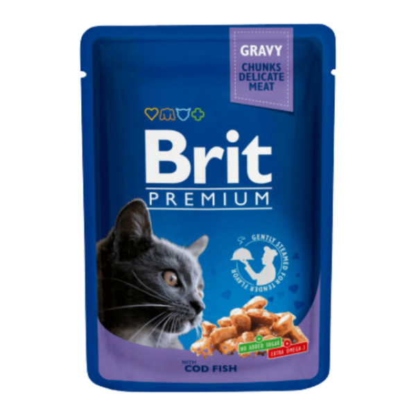 Brit Premium Pako për Maca me Peshk Cod 100 g