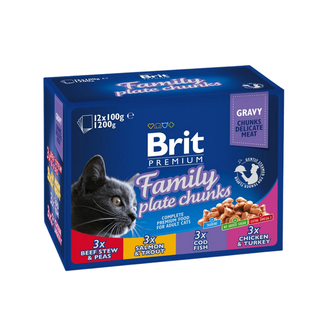 Brit Premium Pako për Maca Familja (12×100 g) 1,2 kg