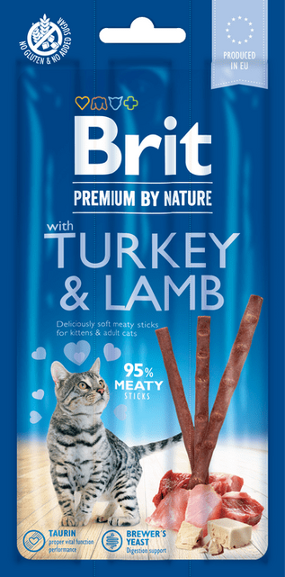 Brit Premium nga Natyra Sticks për Macet me Pulë dhe Qengj 15 g