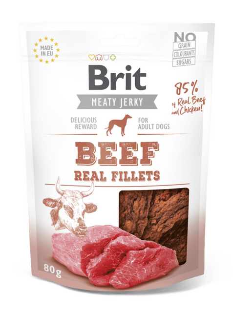 Brit Jerky – Filetat e Viçit 80 g