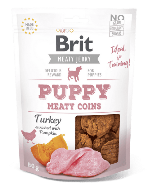 Brit Jerky Puppy-Turqi Monedha Mishi 80 g