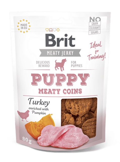 Brit Jerky Puppy-Turqi Monedha Mishi 80 g