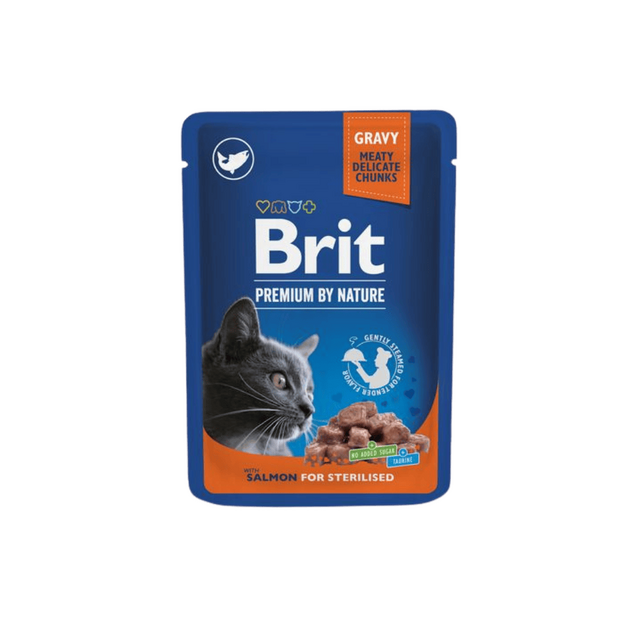 Brit Premium Pako për Maca Salmon për Sterilizuar 100 g