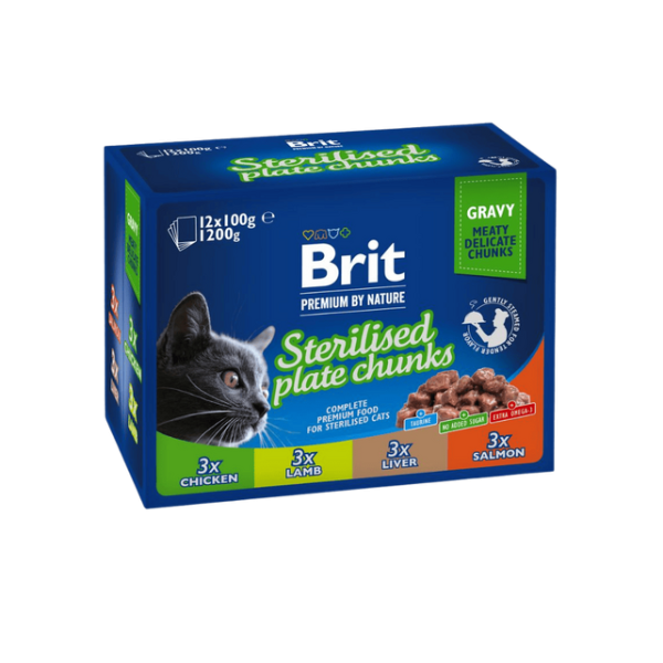 Brit Premium Pako për Macet Sterile (12x100 g) 1,02 kg