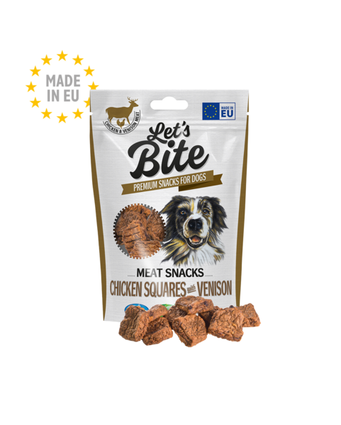 Le të kafshojmë Snacks Mishi Katrorë me Pulë dhe Mish Dashi 80 g