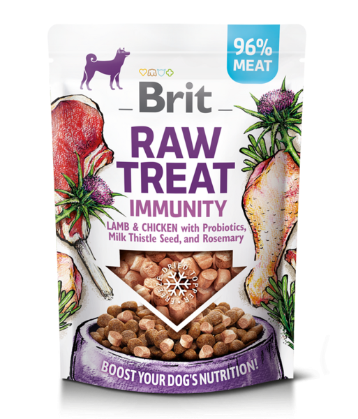 Brit RAW TREAT Imuniteti. Trajtim dhe mbushës i ngrirë. Qengj & Pulë 40 g