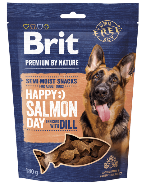 Brit Premium nga Natyra Përdorimi i Gjysmë i Lagur për Qentë Salmon me Kopër 180 g