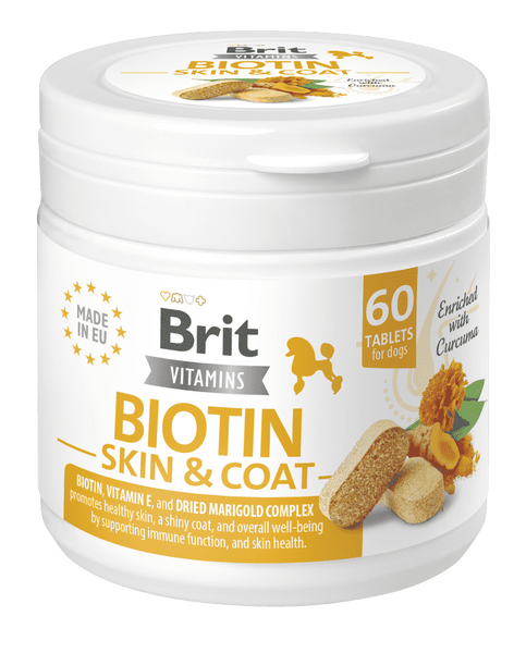 Brit Vitamins Biotin Kujdesi për Lëkurën dhe Pelushën (60 Tableta) 120 g