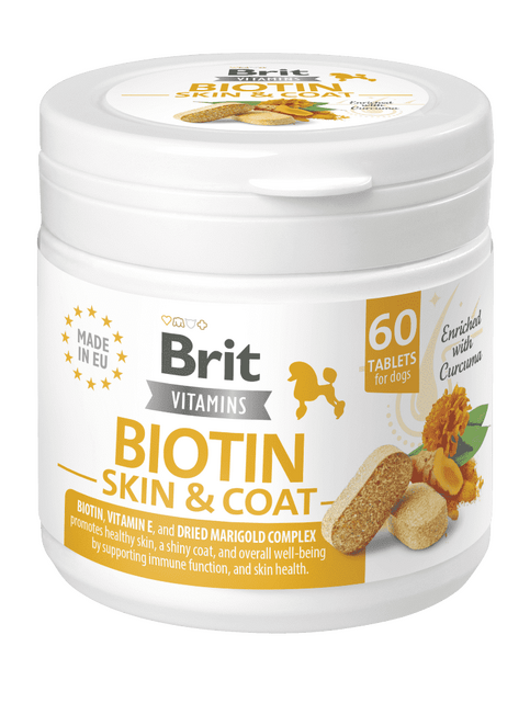 Brit Vitamins Biotin Kujdesi për Lëkurën dhe Pelushën (60 Tableta) 120 g