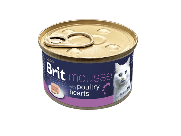 Brit Premium nga Natyrë Mousse për Macja me Zemra Pule 85 g