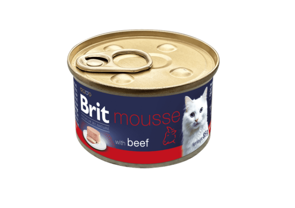 Brit Premium nga Natyra Mousse për Maca me Mish Viçi 85 g
