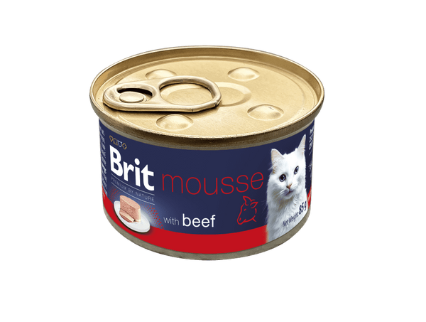 Brit Premium nga Natyra Mousse për Maca me Mish Viçi 85 g