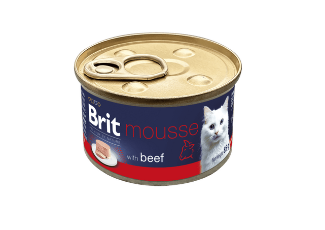 Brit Premium nga Natyra Mousse për Maca me Mish Viçi 85 g