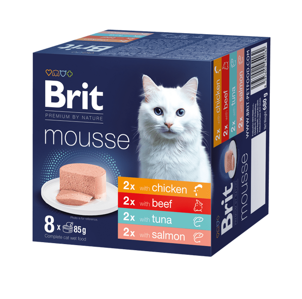Brit Premium nga Natyra Cat Mousse Multipack Mix 8 x 85 g