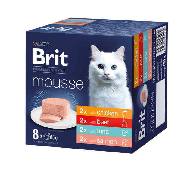 Brit Premium nga Natyra Cat Mousse Multipack Mix 8 x 85 g