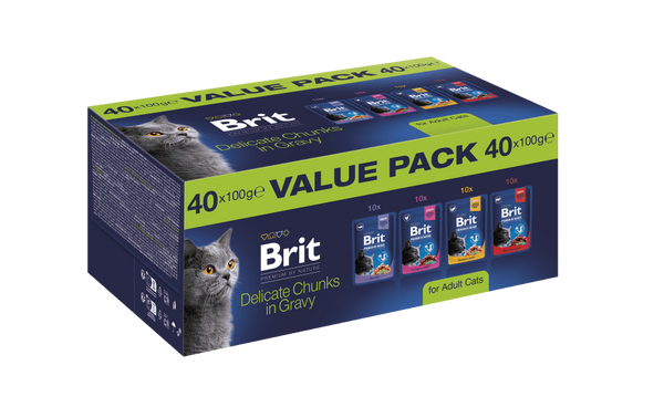 Paketa e Vlerës Brit Premium nga Natyrë për Macet e Rritura 40 copë