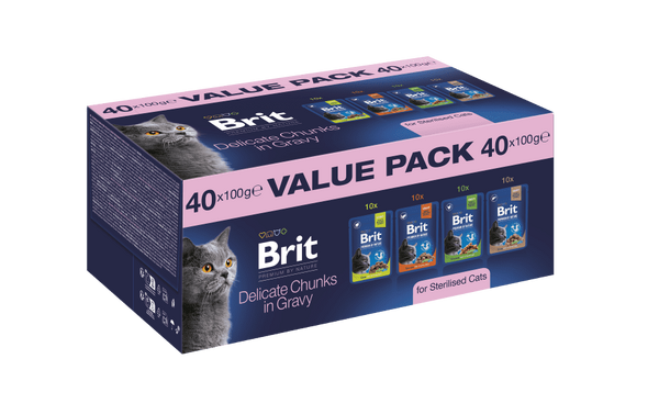 Paketa e Vlerës Brit Premium nga Natyrë për Macet e Sterilizuara 40 copë