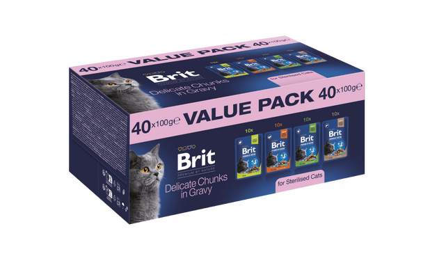 Paketa e Vlerës Brit Premium nga Natyrë për Macet e Sterilizuara 40 copë