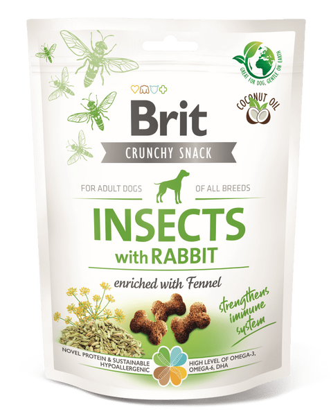 Brit Care Qeni Crunchy Cracker. Insekte me Lepur të pasuruar me Feneq 200 g