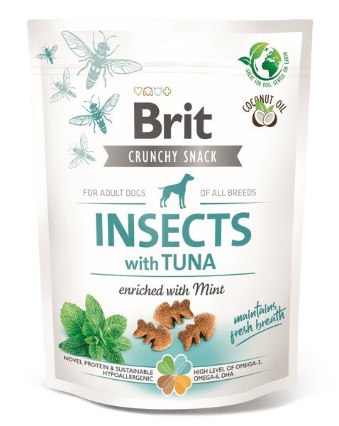 Brit Care Qeni Crunchy Cracker. Insekte me Tuna të pasuruar me Mente 200 g