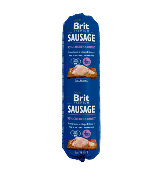 Brit Salsiçe Pulë & Lepur 800 g