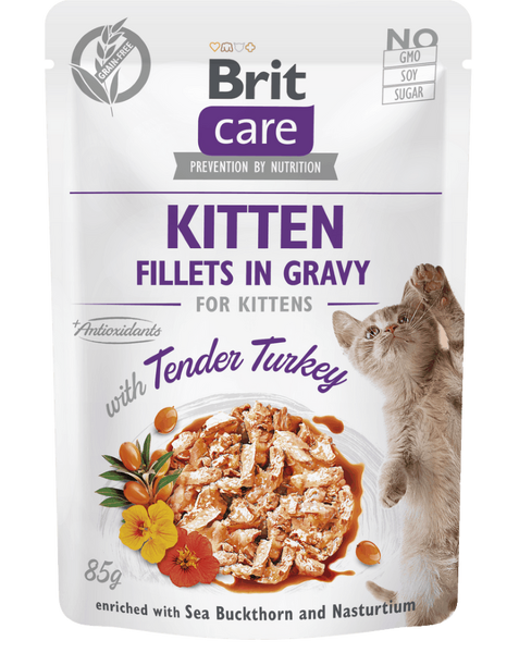 Brit Care Cat Kitten. Fileta në Salcë me Pulë të Butë 85 g