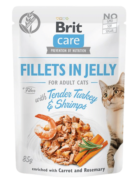 Brit Care Cat Fileta në Xhel me Pulë të Butë dhe Karavidhe 85 g – Skadimi