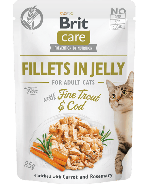 Brit Care Cat Fileta në Xhel me Troftë dhe Kod 85 g - Skadenca