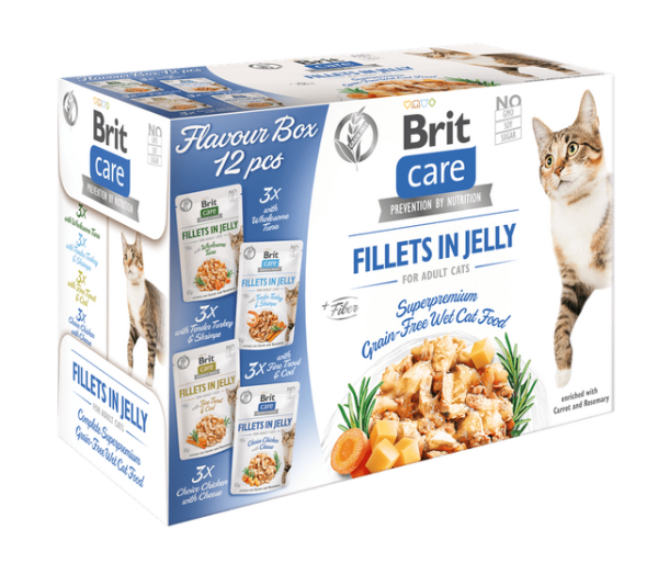 Brit Care Cat Shije kuti Fileta në Xhel, 4*3 copë (12*85 g) 1,02 kg