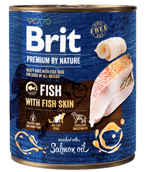 Brit Premium nga Natyrë Peshk me Lëkurë Peshku 800 g