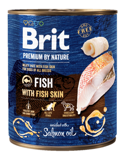 Brit Premium nga Natyrë Peshk me Lëkurë Peshku 800 g