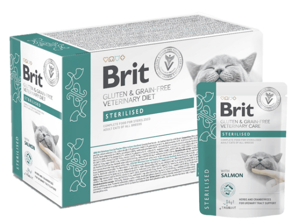 Brit Grain & Gluten-Free VD Care Cat Pouch fileta në Gravy Sterilised 12x 85 g