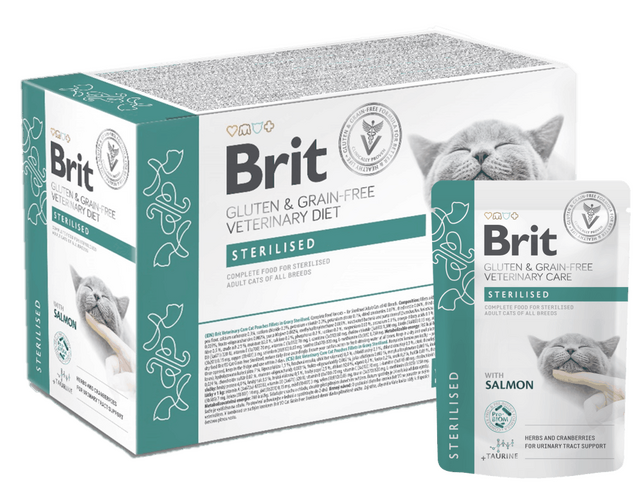 Brit Grain & Gluten-Free VD Care Cat Pouch fileta në Gravy Sterilised 12x 85 g