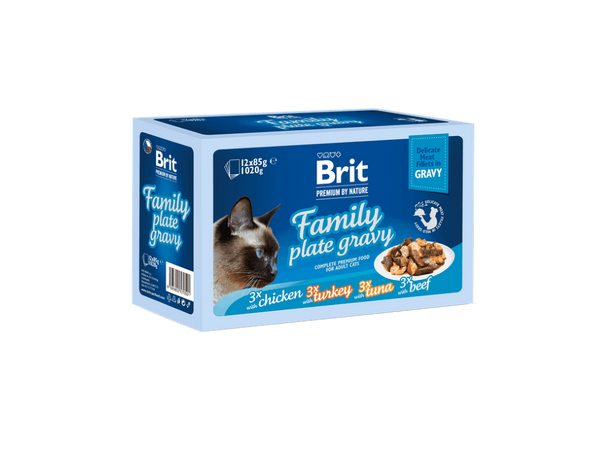 Brit Premium Macë Delikate Fileta në Salcë Familjare (12x85 g) 1,02 kg