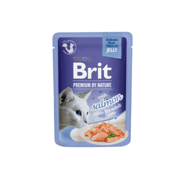 Brit Premium Cat Filetat Delikate në Xhel me Salmon 85 g