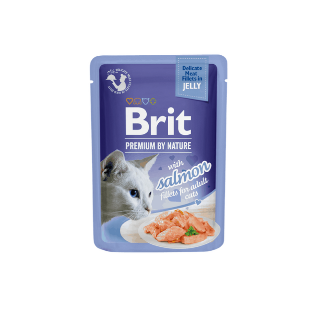 Brit Premium Cat Filetat Delikate në Xhel me Salmon 85 g