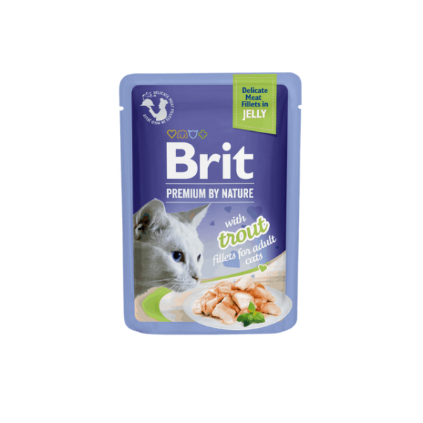 Brit Premium Cat Fileta Delikate në Xhel me Peshk Trout 85 g