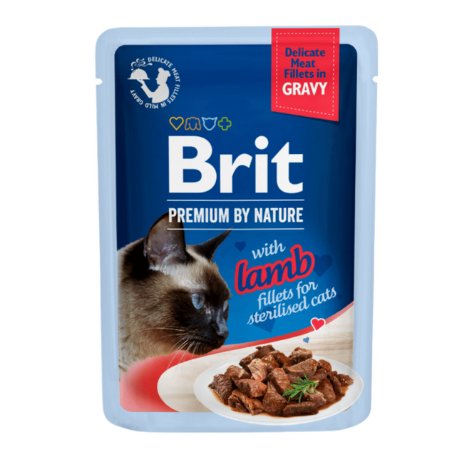 Brit Premium Cat Fileta Delikate në Salcë me Qengj për Kafshët e Sterilizuar 85 g
