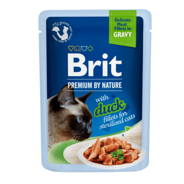 Brit Premium Cat Fileta Delikate në Salcë me Mish Peci për Macet e Sterilizuar 85 g