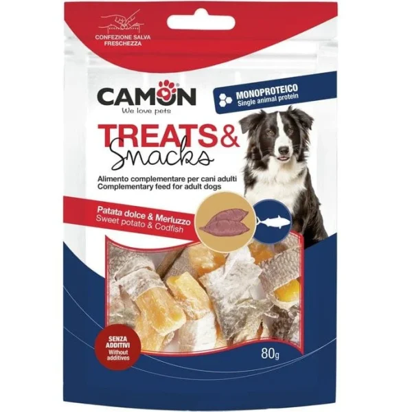 Shkopinj patate të ëmbla të rrotulluar me peshk cod -80g