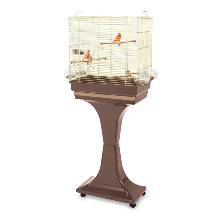 Kafazi i Zogjve me Stend Camilla Kafe/ari 50x30x56/127cm