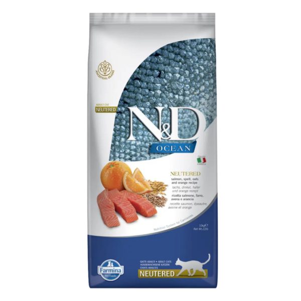 N&D Ocean Mëngjesi me Salmon dhe Portokall për Macet e Sterilizuara 10kg