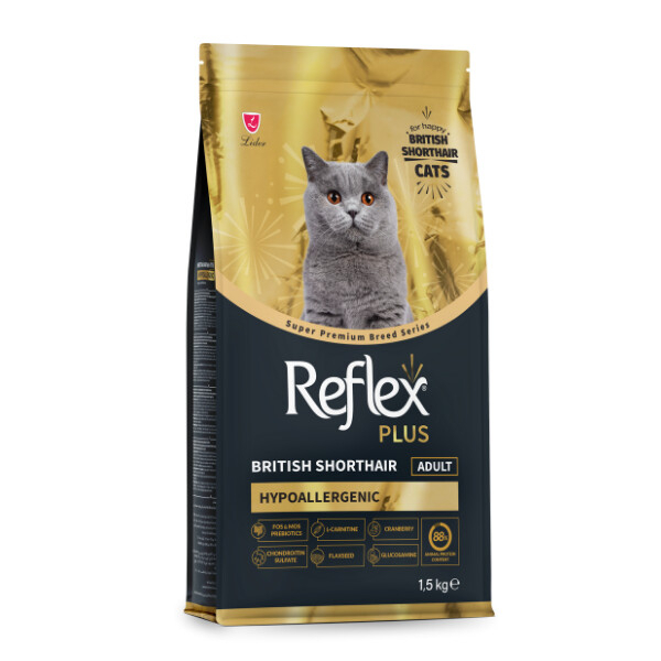 Reflex Plus Hipoalergjik British Shorthair Ushqim për Macen e Rritur 1,5kg